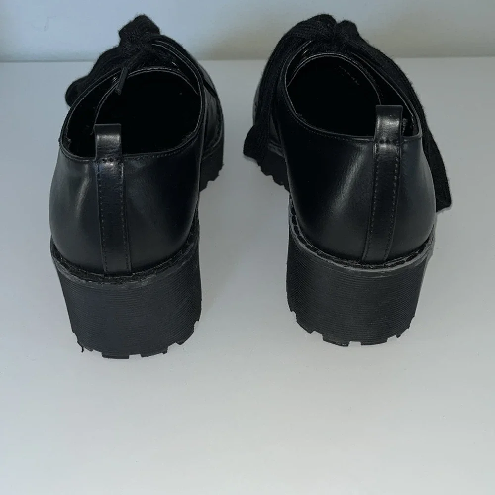 Dirty Laundry Women's Black Chunky Heeled Platform Oxford Shoes Sz‎ 7 Lace Up